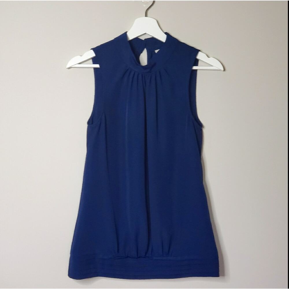 MODCLOTH | Sleeveless High Neck Blouse Navy | S - Picture 1 of 4
